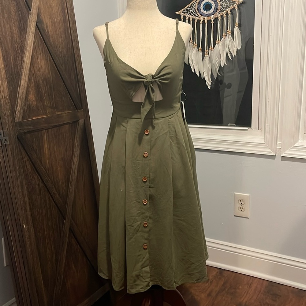 New mid olive dress